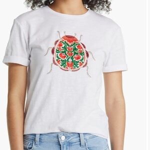 Boden Women Turn Up Embellished Beetle T-Shirt L